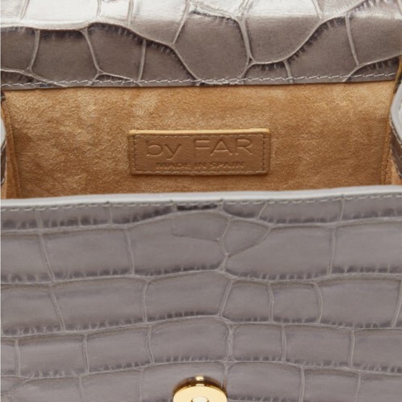 NWT BY Far Ball Croco-Embossed Leather Top Handle Bag - Picture 8 of 10